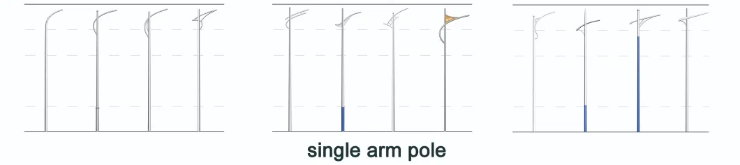 Hot DIP Galvanized Powder Coating Q235 3m 5m 6m 7m 8m 9m 10m 12m Solar Street Light Pole Street Light Post