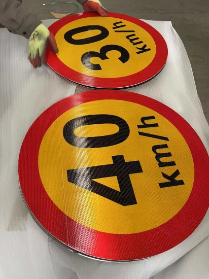 Panneau de signalisation réfléchissant en plaque d'aluminium d'avertissement