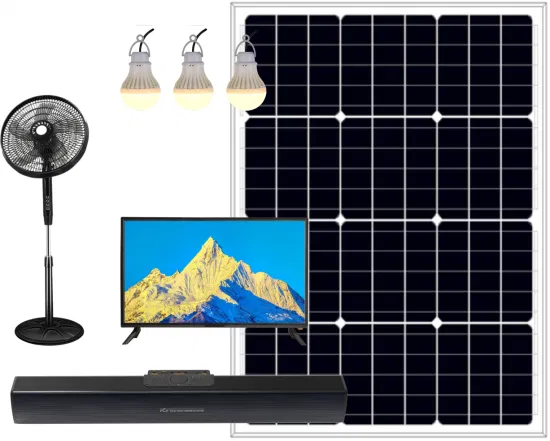 DC 32 pouces Smart TV 2 pièces LED lumières barre de son ventilateur DC panneau solaire pour système portable hors réseau pour le divertissement de camping sauvage ou rural